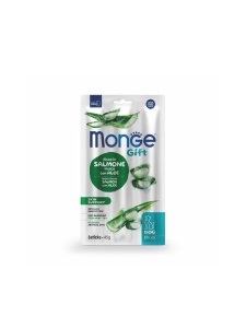 Monge Gift Sticks Skin Support Salmon Aloe 45gr - Hrana complementara cu somon si aloe pentru caini adulti