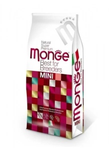 Monge Mini Puppy & Junior Monoprotein cu Somon si Orez – hrana uscata completa pentru catei de talie mica, 15 kg