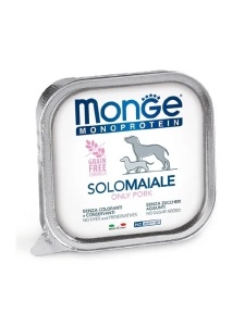 Monge Super Premium Monoprotein 100% Pork - Hrana umeda completa tip pateu cu porc pentru caini adulti