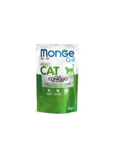 Monge Super Premium Pouches - Chunkies Adult Rabbit 85gr - Hrana umeda completa tip jeleu cu iepure pentru pisici adulte