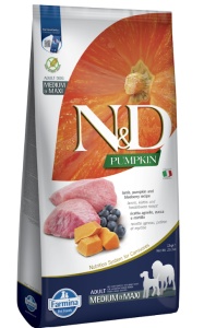 N&D Prime Adult Medium & Maxi Miel si Afine – Hrana uscata cu miel fara cereale pentru caini adulti pentru aport de energie, 12kg - Img 1
