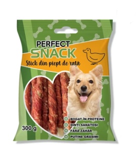 Perfect Snack Stickuri cu Piept de Rata pentru Caini – Rasfat gustos si natural, 300 g - Img 2