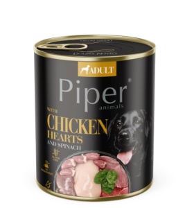 Piper – Hrana umeda cu inimi de pui si spanac pentru caini adulti - Img 2