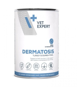 VetExpert - Dieta Veterinara Dermatosis Dog Umed, cu curcan si bibilica, 400 g