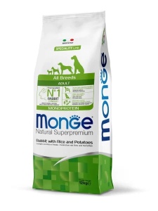 12 kg Monge Rabbit with Rice and Potatoes -Hrana completa uscata cu iepure pentru caini adulti