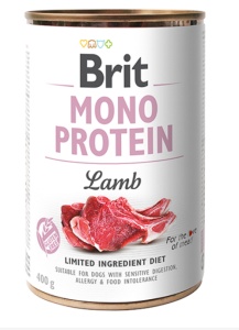 Brit Mono Protein Lamb - Hrana umeda pentru caini cu miel, conserva 0.4 kg