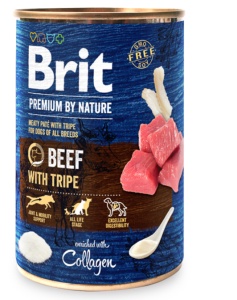 Brit Premium by Nature Beef with Tripes - Hrana completa umeda cu vita sub forma de pate fin