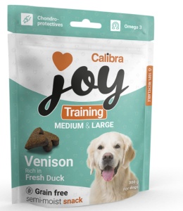 Calibra Joy Dog Training Medium & Large Venison & Duck - Recompensa semiumeda pentru caini de talie medie si mare, 300 kg