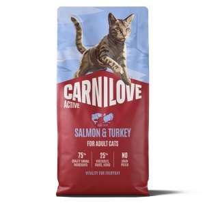 Carnilove Active Cat Dry Salmon & Turkey Adult All Breeds – Hrana uscata pentru pisici adulte, cu somon si cucan