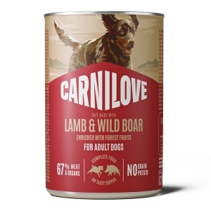 Carnilove Dog Can Pate Lamb & Wild Boar – Hrana umeda completa cu miel si mistret, 400 g