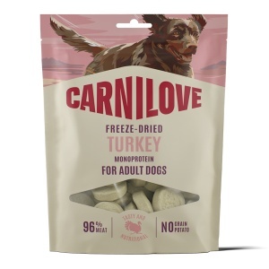 Carnilove Dog Freeze Dried Turkey – Recompense liofilizate pentru caini cu carne de curcan, 60 g
