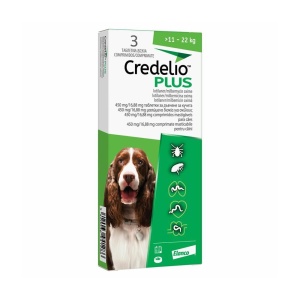 Credelio Plus - Antiparazitar extern si intern pentru caini (11-22 kg) 3 Comprimate