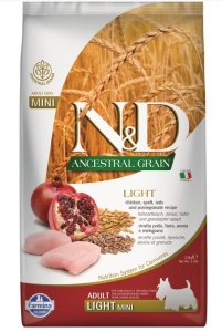 Farmina N&D Ancestral Grain Chicken & Pomegranate Adult Mini Light 2.5kg