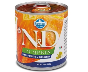 Farmina N&D Pumpkin Lamb & Blueberry Adult 285gr – Hrana umeda completa fara cereale pentru caini adulti