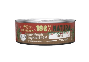 Fresh Farm Cat Smooth Pate Beef Christmas Edition - Hrana umeda completa cu vita pentru pisici adulte, 85gr