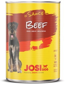 JosiDog Beef in Sauce - Hrana umeda cu vita in sos pentru caini adulti, 12 Conserve x 415g