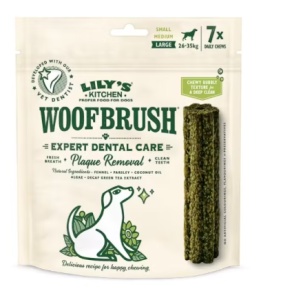 Lily’s Kitchen Woofbrush Large – Batoane dentare naturale pentru câini de talie mare, 7 buc x 329 g