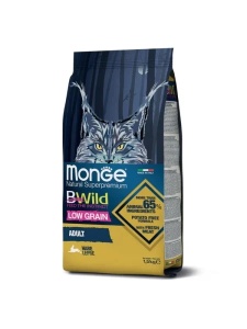Monge Bwild Low Grain Hare Adult 1.5kg - Hrana uscata completa cu iepure pentru pisici adulte