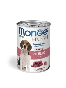 Monge Super Premium Chunks in Loaf Adult Veal 400gr - Hrana umeda completa cu vitel pentru caini adulti
