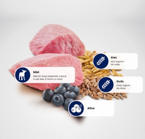 N&D Ancestral Grain Miel & afine Puppy Mini - hrana uscata cu miel pentru catei de talie mica si femele gestante sau care alapteaza, 800g - Img 2