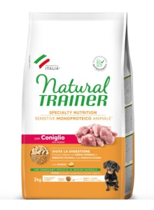Natural Trainer Sensitive No Gluten Mini Adult - Hrana uscata cu iepure pentru caini adulti de talie mica, 2 kg
