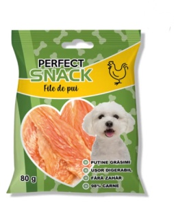 Perfect Snack File de Pui pentru Caini – Fileuri naturale, fara aditivi, 300g - Img 1