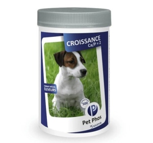 Pet Phos Croissance CA/P2 - Supliment pentru cresterea cainilor de talie mica si medie si catelele in lactatie, 100 Comprimate