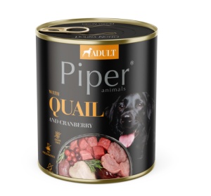 Piper – Hrana umeda cu prepelita si merisor pentru caini adulti