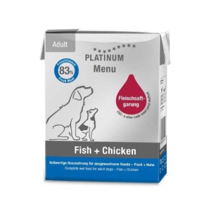 Platinum Menu - Hrana Umeda Câine Adult Pui si Peste, 185g