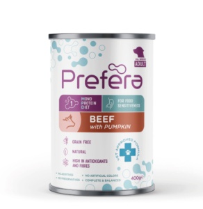 Prefera MPD Adult- beef and pumpkin - Hrana umeda cu vita si dovleac pentru pisici adulte, 400gr