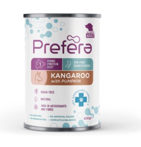 Prefera MPD Adult- Hrana umeda cu cangur si dovleac pentru pisici adulte, 400gr
