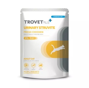 TrovetPlus Pouch Cat Urinary Struvite - Hrana dietetica umeda cu pui pentru probleme urinare cauzate de struviti 85 g