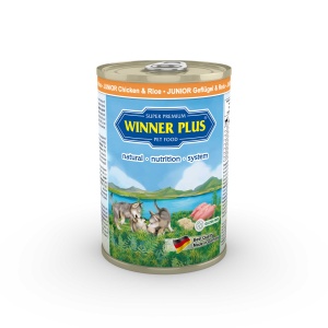 Winner Plus Puppy Junior - Hrana umeda completa monoproteica pentru catei de toate taliile, 400 g