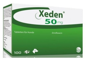 Xeden 50mg -Antibiotic oral pentru infectii urinare, respiratorii si cutanate, pentru pisici, 100 Tablete