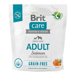 Brit Care GF Dog Adult - Hrana uscata fara cereale cu somon si cartofi pentru caini adulti de talie mica si medie