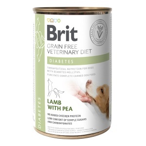 Brit GF Veterinary Diets Dog Diabetes - Hrana umeda dietetica cu miel pentru controlul diabetului, 400g