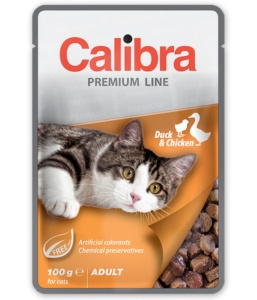 Calibra Cat Pouch Premium Line Adult Duck & Chicken - Hrana umeda cu pui si rata in sos, 100 g