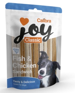 Calibra Joy Dog Classic Fish&Chicken Sandwich - Fasii tip sandwich cu pui si cod pentru caini, 500 g