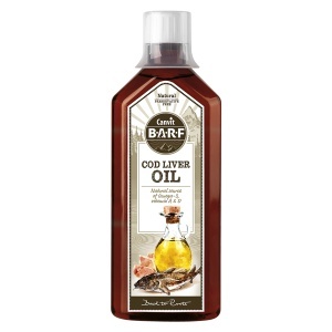 Canvit Barf Cod Liver Oil – Ulei de ficat de cod, hrană complementară pentru câini, 500 ml