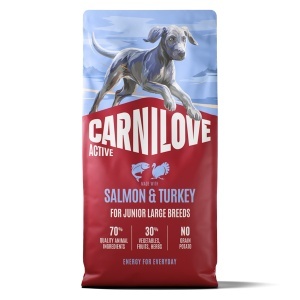 Carnilove Active Dog Dry Salmon & Turkey Junior Large Breeds - Hrana uscata pentru caini juniori de talie mare, cu somon si curcan