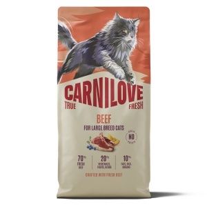 Carnilove True Fresh Cat Dry Beef Adult Large Breeds – Hrana uscata pentru pisici adulte de talie mare, cu vita