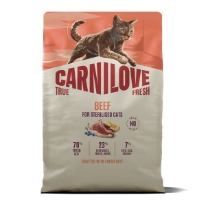 Carnilove True Fresh Cat Dry Beef Sterilised Adult All Breeds – Hrana uscata pentru pisici adulte sterilizate, cu vita - Img 2