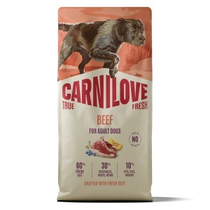 Carnilove True Fresh Dog Dry Beef Adult All Breeds - Hrana uscata pentru caini adulti de toate taliile, cu vita