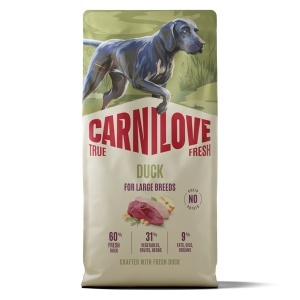 Carnilove True Fresh Dog Dry Duck Adult Large Breeds - Hrana uscata pentru caini adulti de talie mare cu rata, 12 kg