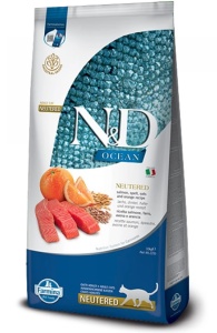 Farmina N&D Ocean Cat Neutered Salmon & Orange 10kg – Hrana uscata completa pentru pisici adulte sterilizate
