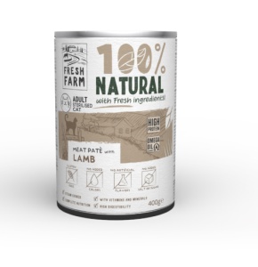 Fresh Farm Smooth pate with lamb - Hrana umeda completa cu miel pentru pisici adulte, 400 g