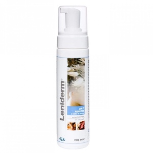 Leniderm Spuma - Spuma dermatologica pentru curatarea si ingrijirea pielii sensibile sau iritate la caini si pisici, 200 ml