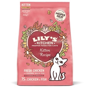 Lily’s Kitchen Hrana Uscata Fara Cereale pentru Pisoi – Pui si Peste Alb, 800 g