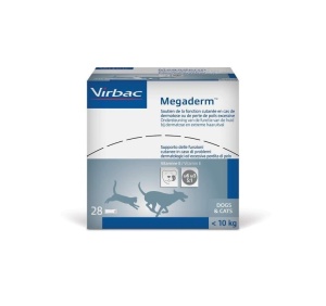 Megaderm – Supliment pentru piele sanatoasa si blana stralucitoare la caini si pisici <10 kg 28plicuri x 4ml