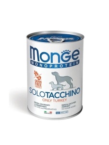 Monge Super Premium Monoprotein Pate 100% Turkey - Hrana umeda completa tip pateu cu curcan pentru caini adulti
